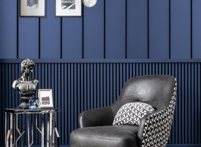 Armchair Wingback Chair Faux Leather Living Room Polyester Design Black